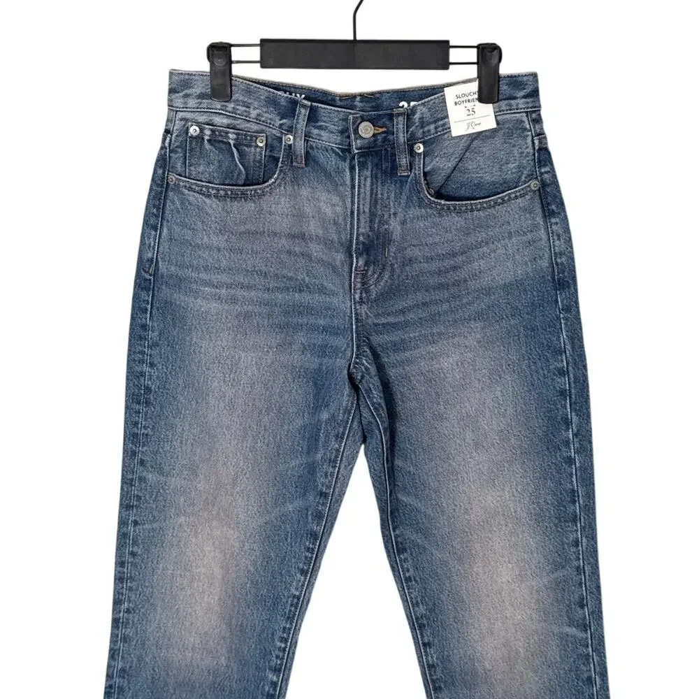 NWT J. Crew Women's Slouchy Boyfriend‎ Jeans in Paulette Wash BD370 Size 25